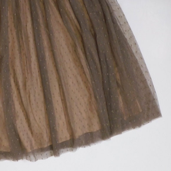 GARNET HILL Prima Tulle Midi Skirt Dotted Mesh Mauve Blush Elastic Waist X-Small - Picture 12 of 16